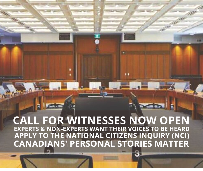 Apply To Be A Witness: National Citizen’s Inquiry