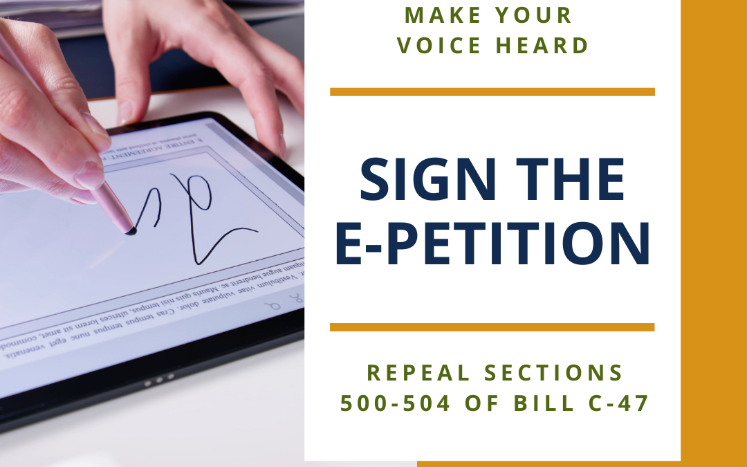 Sign Our E-Petition Supporting Bill C-368